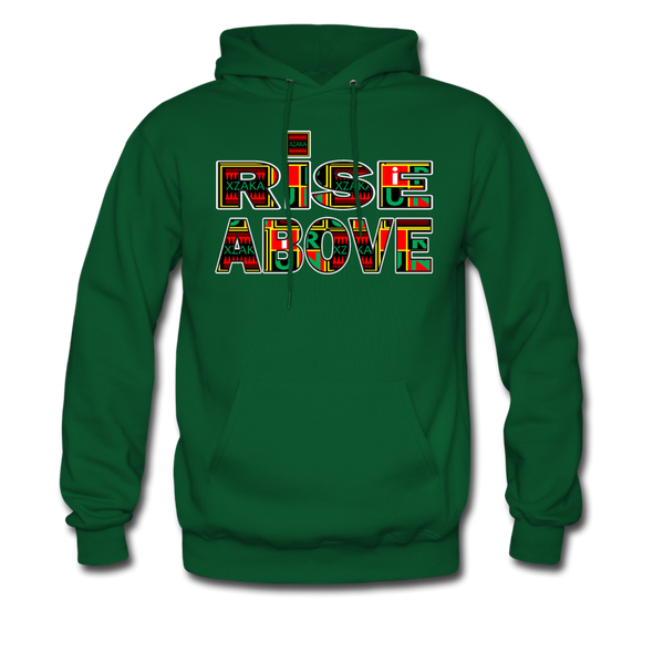 XZAKA Men "Rise Above" Motivational Hoodie - M7108 - forest green