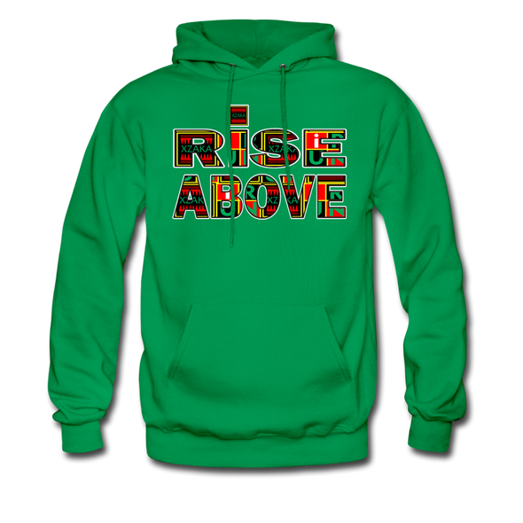 XZAKA Men "Rise Above" Motivational Hoodie - M7108 - kelly green