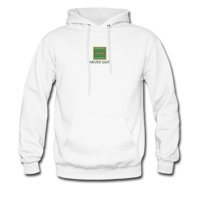 XZAKA Men "Never Quit" Motivational Hoodie - M7111 - white