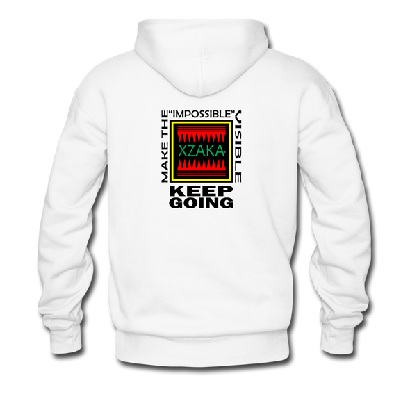 XZAKA Men "Make It Happen" Motivational Hoodie - M7110 - white