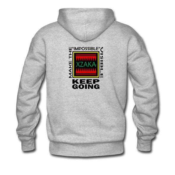 XZAKA Men "Make It Happen" Motivational Hoodie - M7110 - heather gray