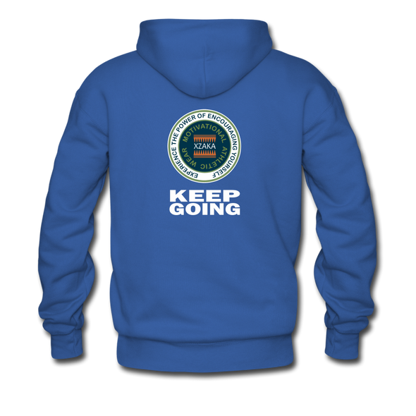 XZAKA Men "Never Give Up" Motivational Hoodie - M7114 - royal blue