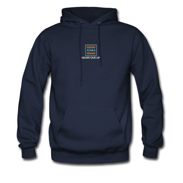 XZAKA Men "Never Give Up" Motivational Hoodie - M7114 - navy