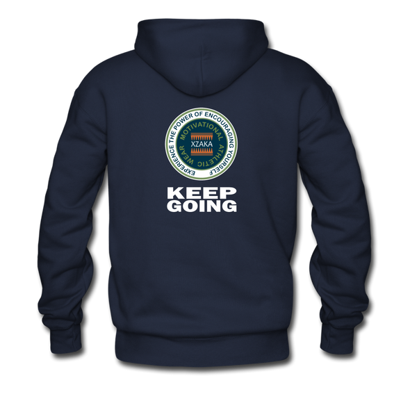 XZAKA Men "Never Give Up" Motivational Hoodie - M7114 - navy