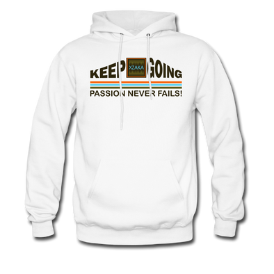 XZAKA Men "Passion Never Fails" Motivational Hoodie - M7116 - white