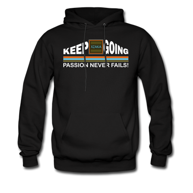 XZAKA Men "Passion Never Fails" Motivational Hoodie - M7117 - black