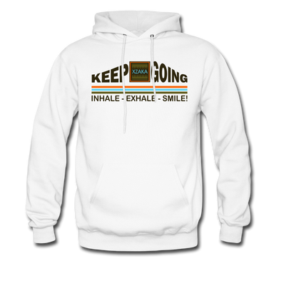 XZAKA Men "Inhale-Exhale-Smile!" Motivational Hoodie - M7120 - white