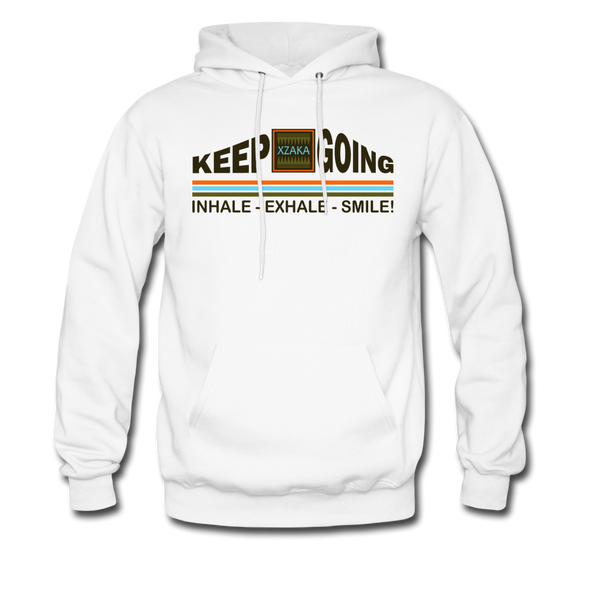 XZAKA Men "Inhale-Exhale-Smile!" Motivational Hoodie - M7120 - white