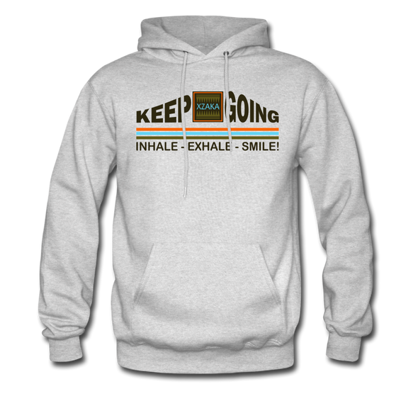 XZAKA Men "Inhale-Exhale-Smile!" Motivational Hoodie - M7120 - ash 