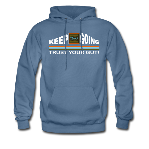 XZAKA Men "Trust Your Gut" Motivational Hoodie - M7119 - denim blue