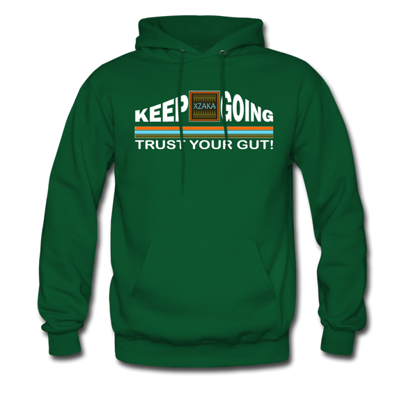 XZAKA Men "Trust Your Gut" Motivational Hoodie - M7119 - forest green