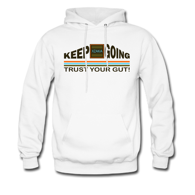 XZAKA Men "Trust Your Gut" Motivational Hoodie - M7118 - white