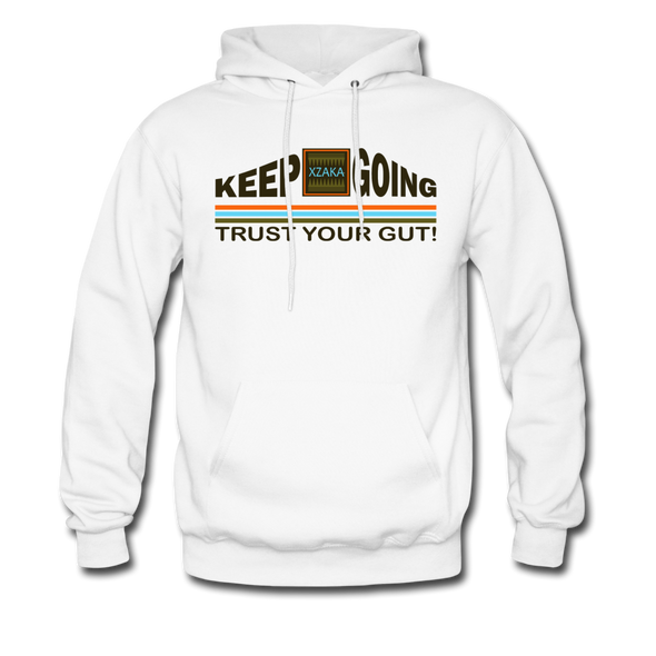 XZAKA Men "Trust Your Gut" Motivational Hoodie - M7118 - white