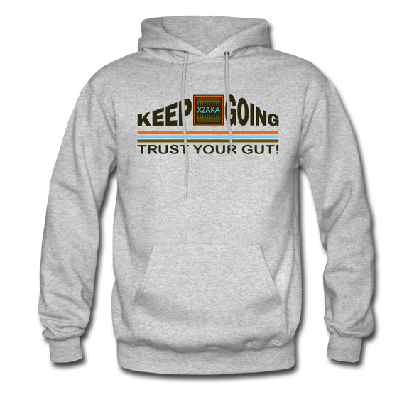 XZAKA Men "Trust Your Gut" Motivational Hoodie - M7118 - heather gray