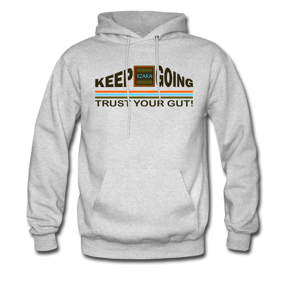 XZAKA Men "Trust Your Gut" Motivational Hoodie - M7118 - ash 