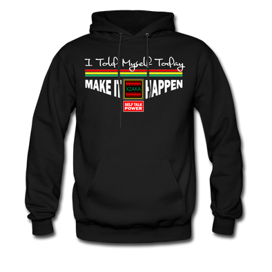 XZAKA Men "Self-Talk Power" Motivational Hoodie - M7123 - black