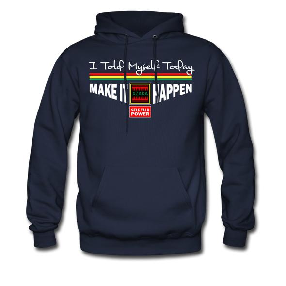 XZAKA Men "Self-Talk Power" Motivational Hoodie - M7123 - navy