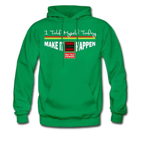 XZAKA Men "Self-Talk Power" Motivational Hoodie - M7123 - kelly green