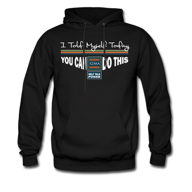 XZAKA Men "Self-Talk Power" Motivational Hoodie - M7125 - black