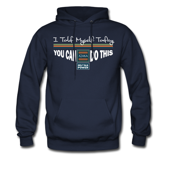 XZAKA Men "Self-Talk Power" Motivational Hoodie - M7125 - navy