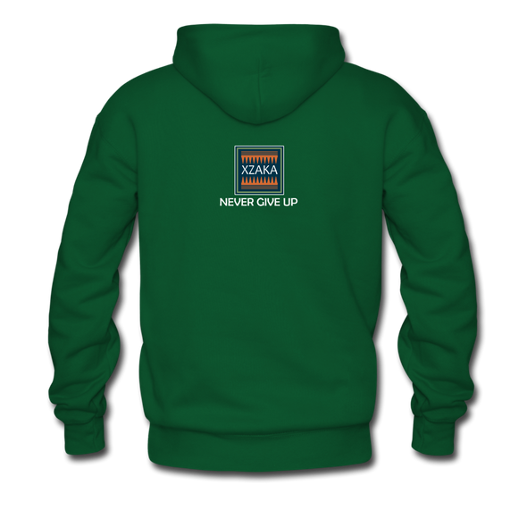 XZAKA Men "Self-Talk Power" Motivational Hoodie - M7125 - forest green