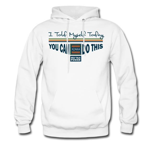 XZAKA Men "Self-Talk Power" Motivational Hoodie - M7124 - white