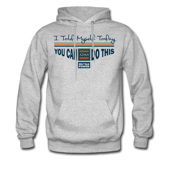 XZAKA Men "Self-Talk Power" Motivational Hoodie - M7124 - heather gray