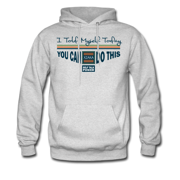 XZAKA Men "Self-Talk Power" Motivational Hoodie - M7124 - ash 