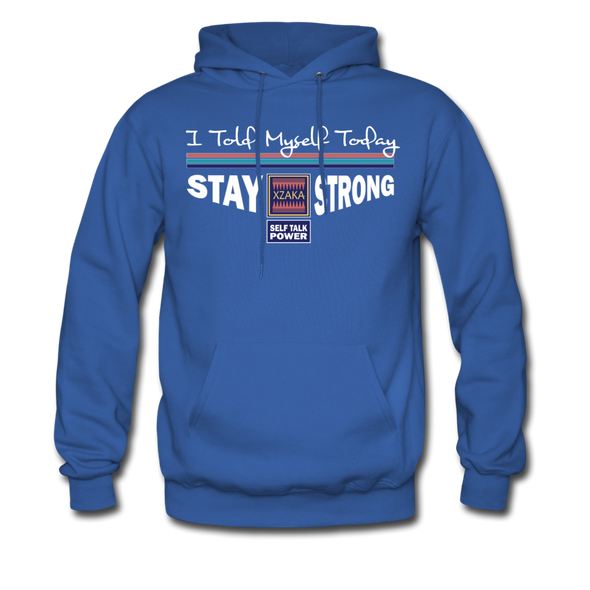 XZAKA Men "Self-Talk Power" Motivational Hoodie - M7127 - royal blue