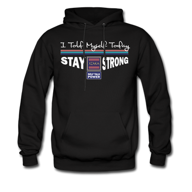 XZAKA Men "Self-Talk Power" Motivational Hoodie - M7127 - black