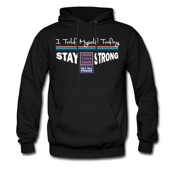 XZAKA Men "Self-Talk Power" Motivational Hoodie - M7127 - black