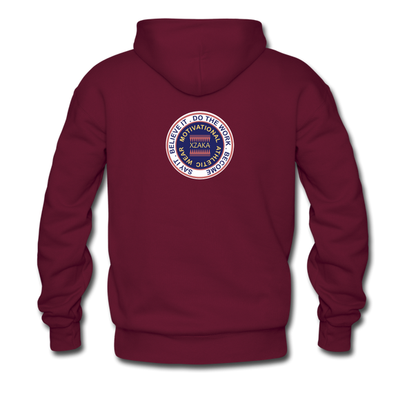 XZAKA Men "Self-Talk Power" Motivational Hoodie - M7127 - burgundy