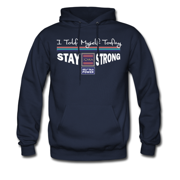 XZAKA Men "Self-Talk Power" Motivational Hoodie - M7127 - navy