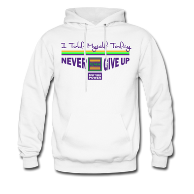 XZAKA Men "Self-Talk Power" Motivational Hoodie - M7128 - white