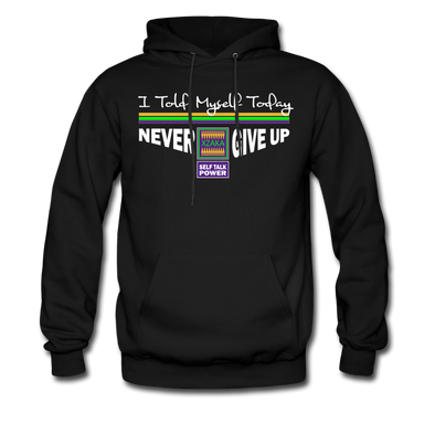 XZAKA Men "Self-Talk Power" Motivational Hoodie - M7128 - black