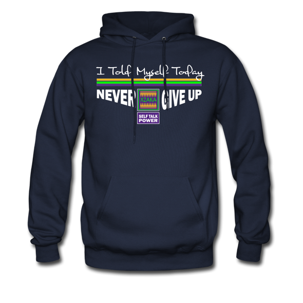 XZAKA Men "Self-Talk Power" Motivational Hoodie - M7128 - navy