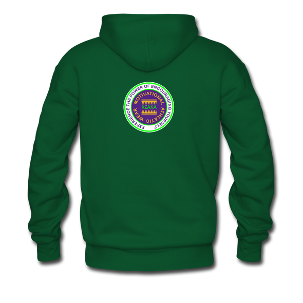 XZAKA Men "Self-Talk Power" Motivational Hoodie - M7128 - forest green