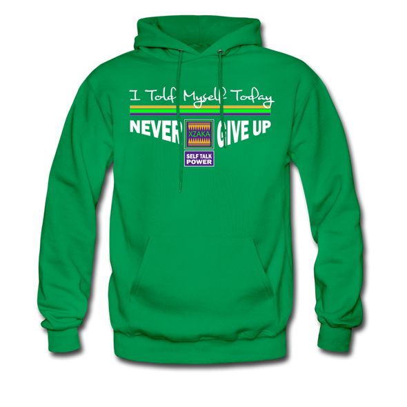 XZAKA Men "Self-Talk Power" Motivational Hoodie - M7128 - kelly green