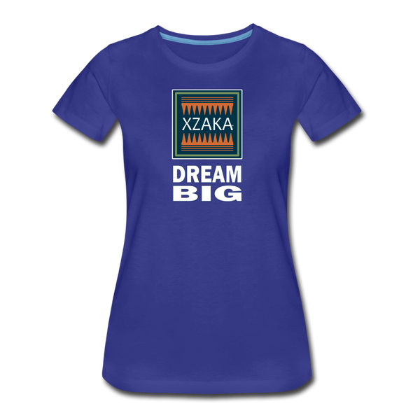 XZAKA - Women "Dream Big" Motivational T-Shirt - W2102 - royal blue