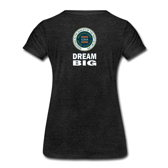 XZAKA - Women "Dream Big" Motivational T-Shirt - W2102 - charcoal gray