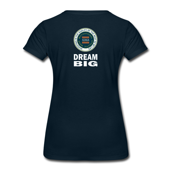 XZAKA - Women "Dream Big" Motivational T-Shirt - W2102 - deep navy