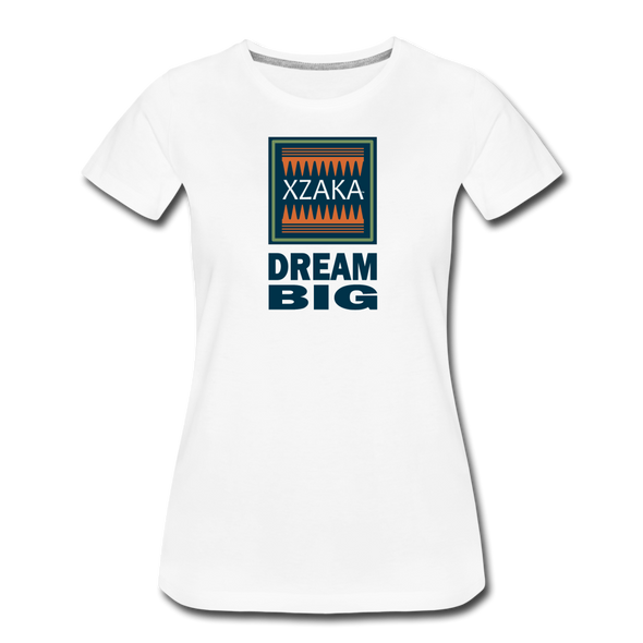 XZAKA - Women "Dream Big" Motivational T-Shirt - W2101 - white