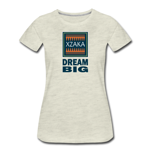 XZAKA - Women "Dream Big" Motivational T-Shirt - W2101 - heather oatmeal