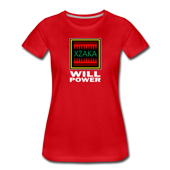 XZAKA - Women "Will Power" Motivational T-Shirt - W2104 - red