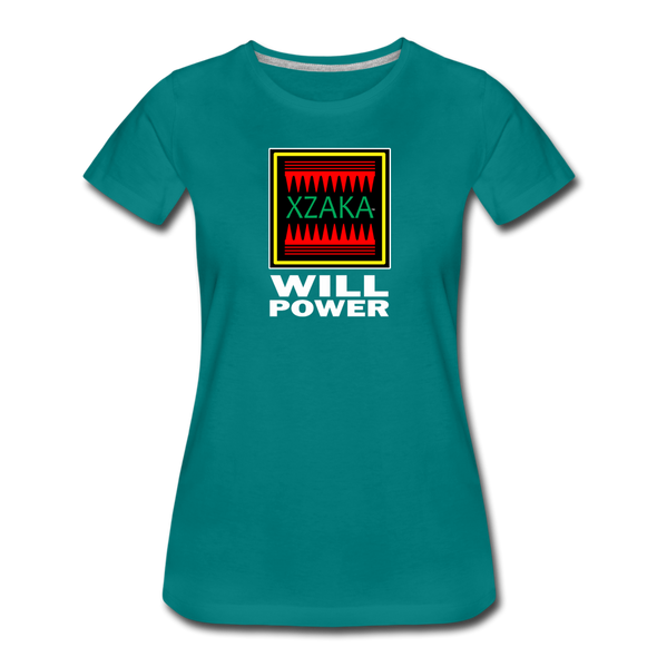 XZAKA - Women "Will Power" Motivational T-Shirt - W2104 - teal