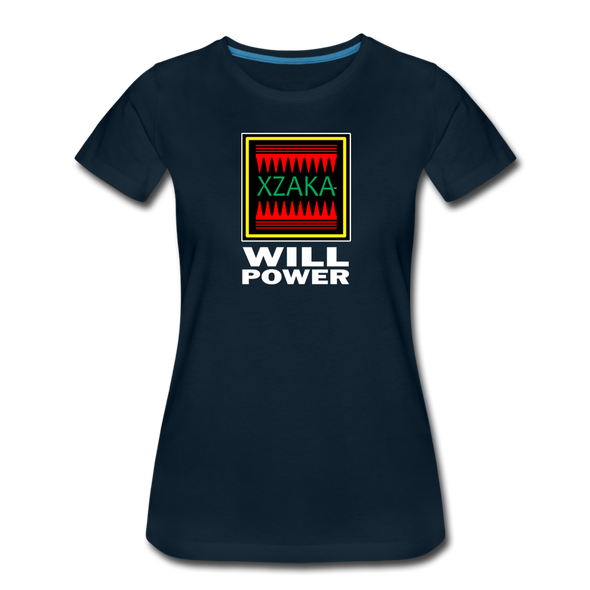 XZAKA - Women "Will Power" Motivational T-Shirt - W2104 - deep navy