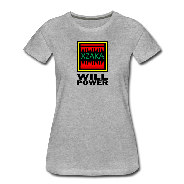 XZAKA - Women "Will Power" Motivational T-Shirt - W2103 - heather gray