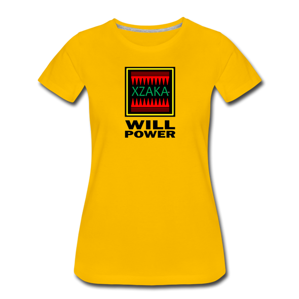 XZAKA - Women "Will Power" Motivational T-Shirt - W2103 - sun yellow