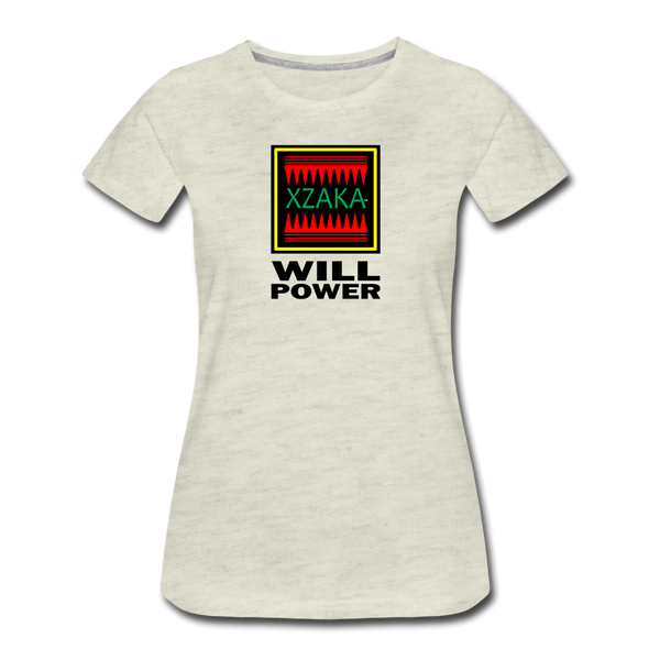 XZAKA - Women "Will Power" Motivational T-Shirt - W2103 - heather oatmeal