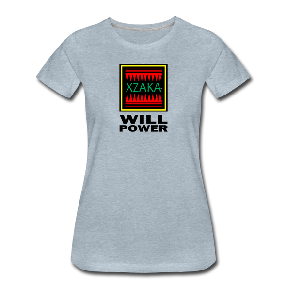 XZAKA - Women "Will Power" Motivational T-Shirt - W2103 - heather ice blue